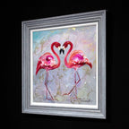 Let's Flamingle - Original - SOLD by artist Rozanne Bell - Wyecliffe Galleries