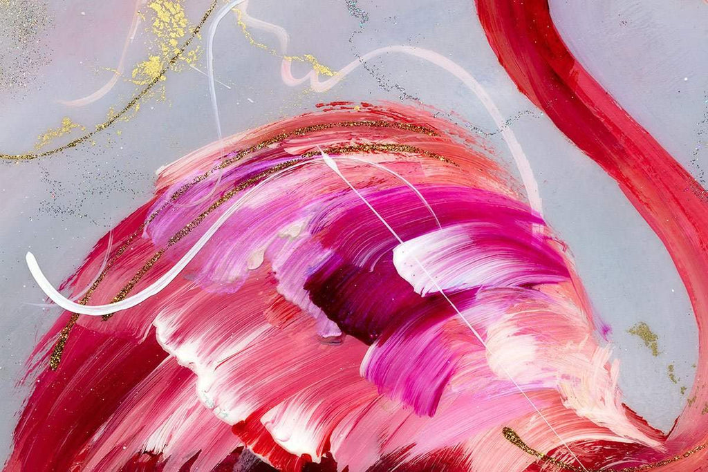 Let's Flamingle - Original - SOLD by artist Rozanne Bell - Wyecliffe Galleries