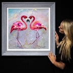 Let's Flamingle - Original - SOLD by artist Rozanne Bell - Wyecliffe Galleries