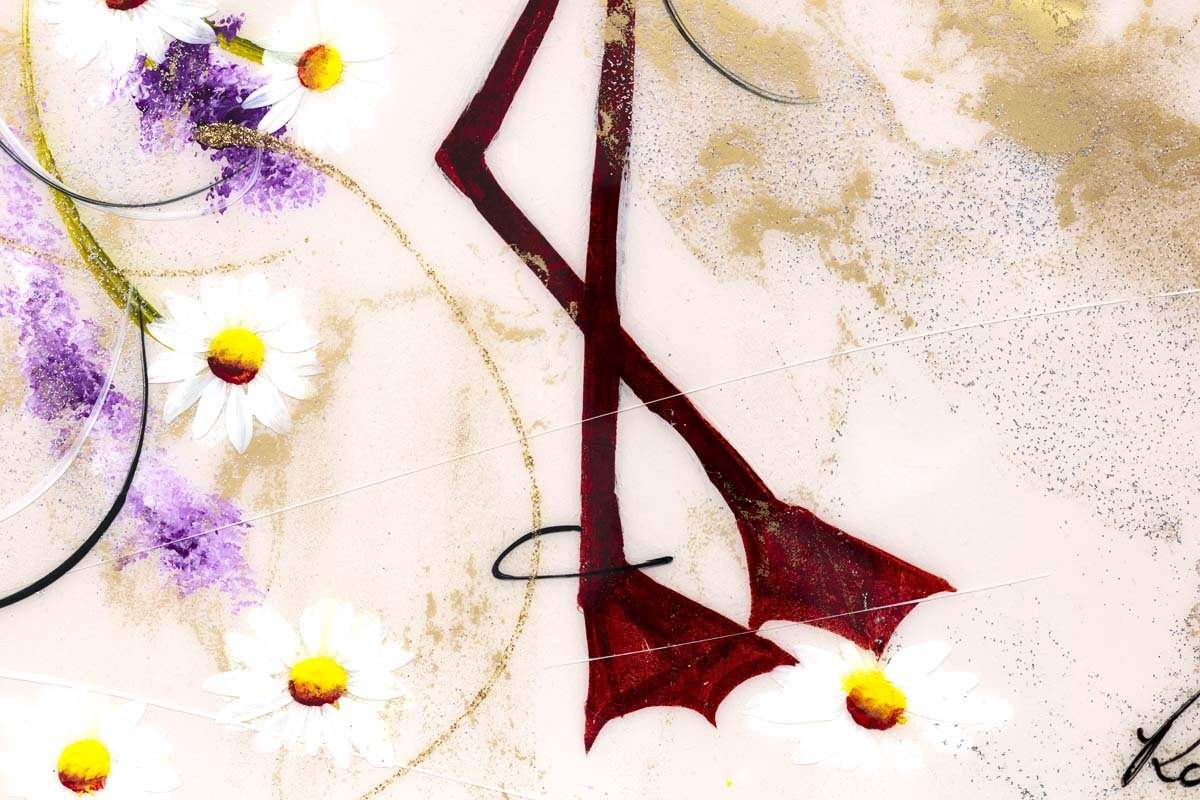 Let's Flamingo - Original - SOLD by artist Rozanne Bell - Wyecliffe Galleries