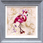 Let's Flamingo - Original - SOLD by artist Rozanne Bell - Wyecliffe Galleries