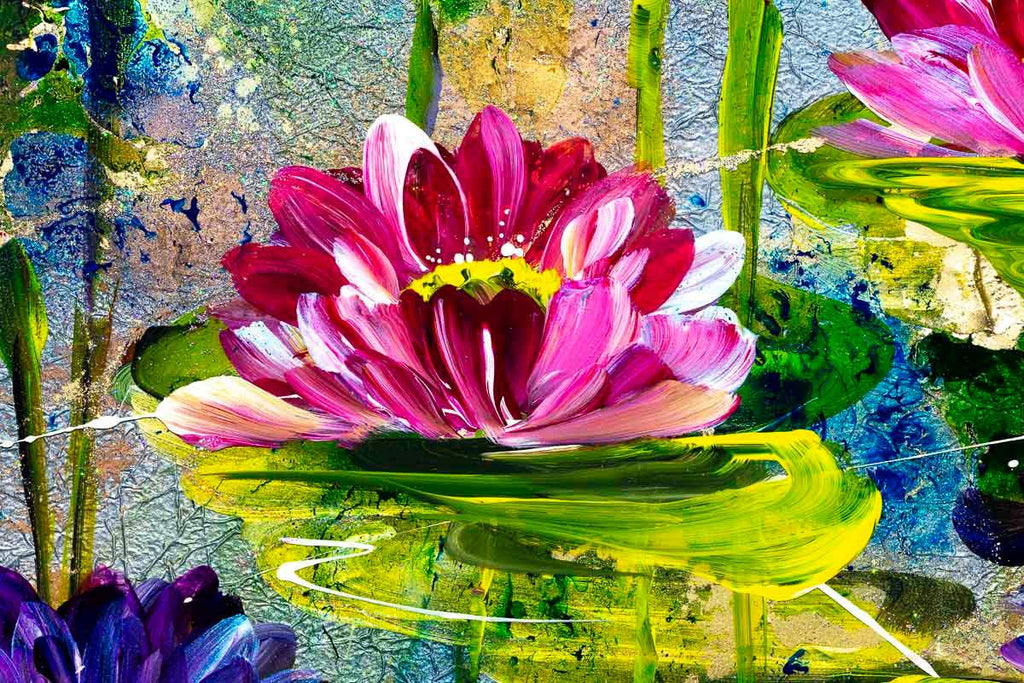 Lily pond - Original - SOLD by artist Rozanne Bell - Wyecliffe Galleries