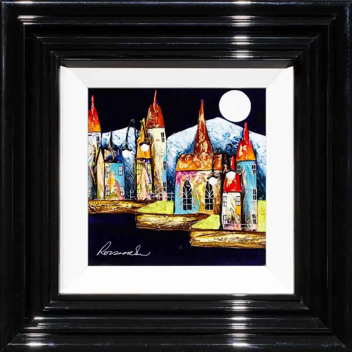 Little Mountain Town - Original - SOLD by artist Rozanne Bell - Wyecliffe Galleries