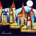 Little Mountain Town - Original - SOLD by artist Rozanne Bell - Wyecliffe Galleries