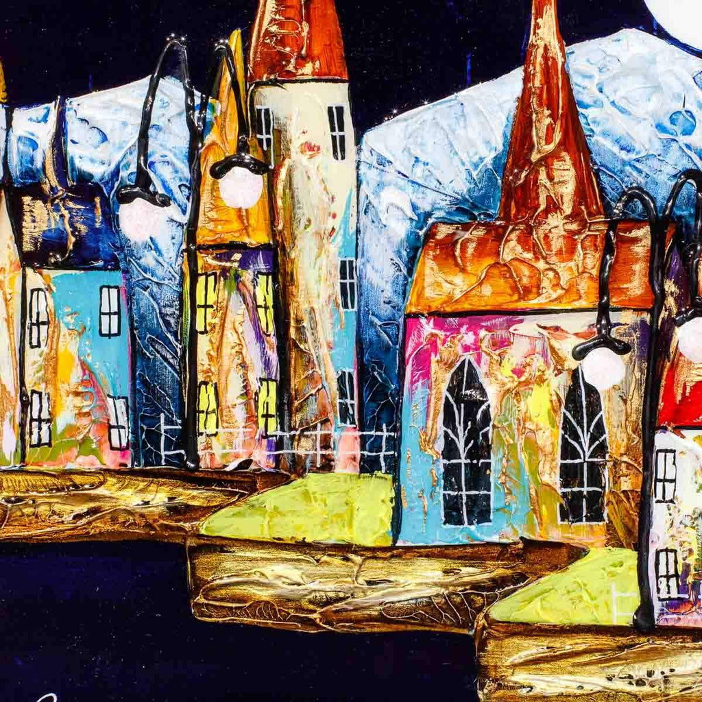 Little Mountain Town - Original - SOLD by artist Rozanne Bell - Wyecliffe Galleries
