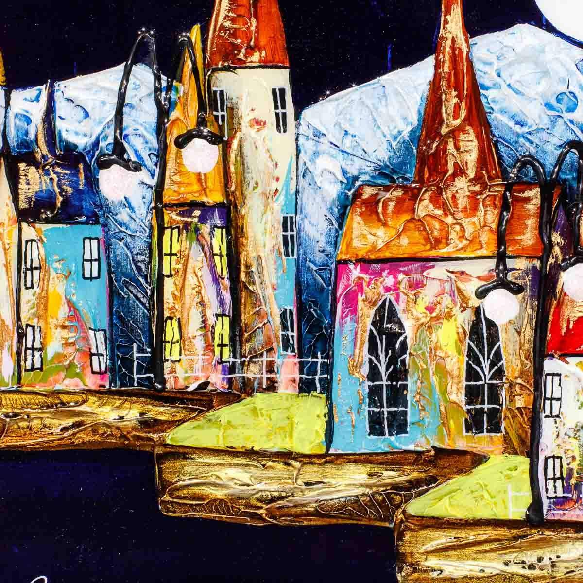 Little Mountain Town - Original - SOLD by artist Rozanne Bell - Wyecliffe Galleries