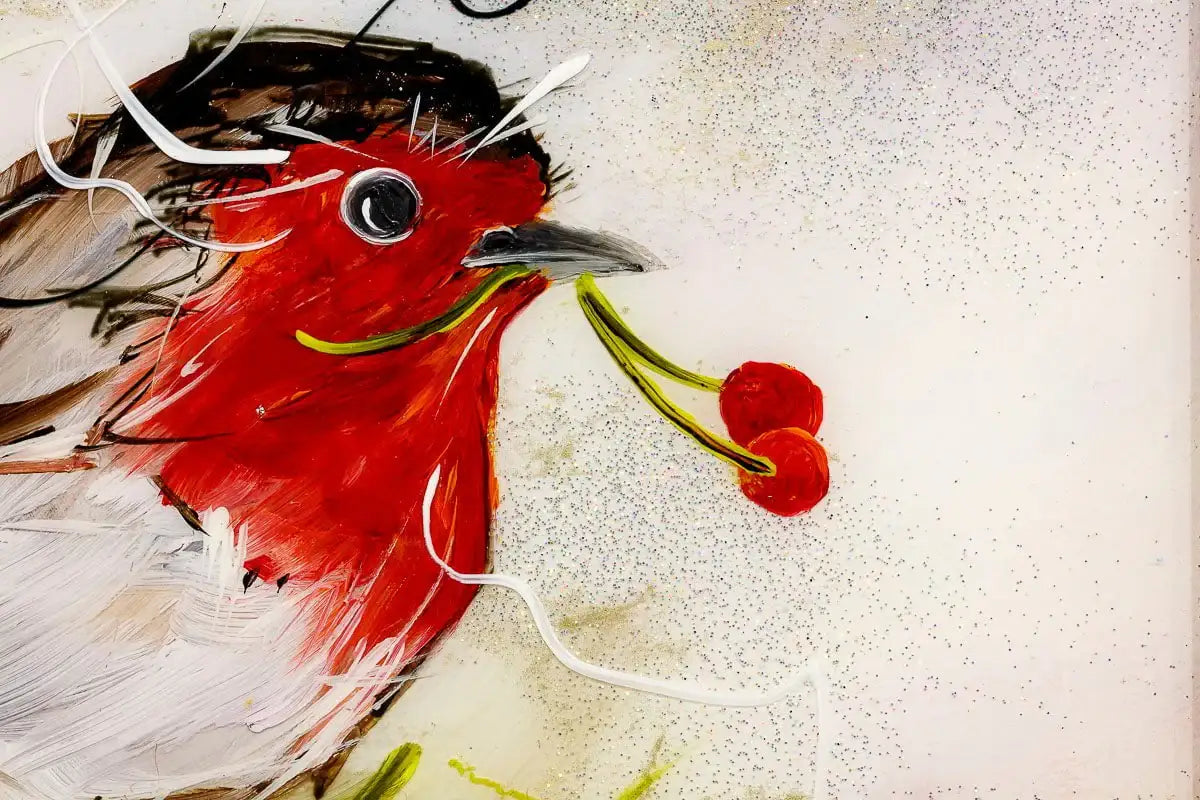 Little Robin Redbreast - Original - SOLD by artist Rozanne Bell - Wyecliffe Galleries