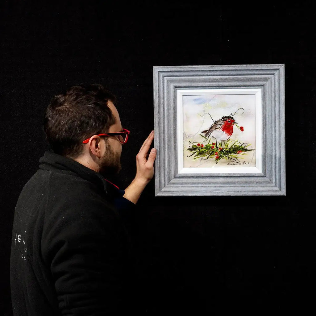 Little Robin Redbreast - Original - SOLD by artist Rozanne Bell - Wyecliffe Galleries