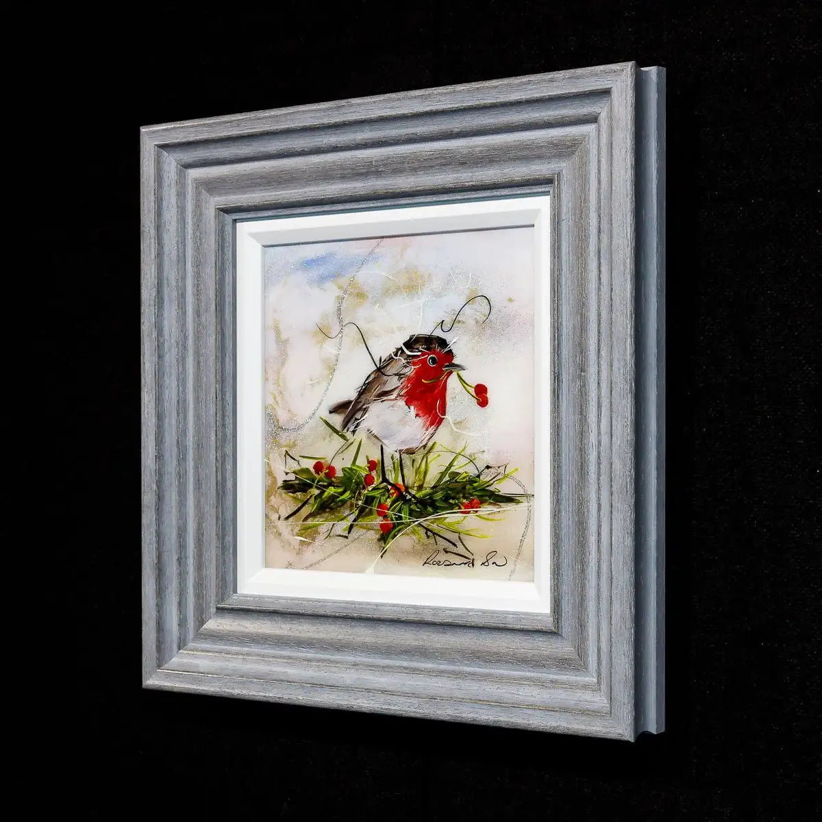 Little Robin Redbreast - Original - SOLD by artist Rozanne Bell - Wyecliffe Galleries