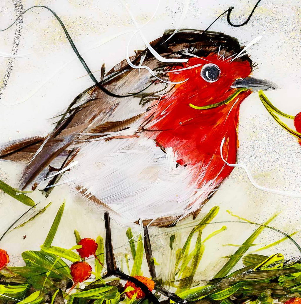 Little Robin Redbreast - Original - SOLD by artist Rozanne Bell - Wyecliffe Galleries