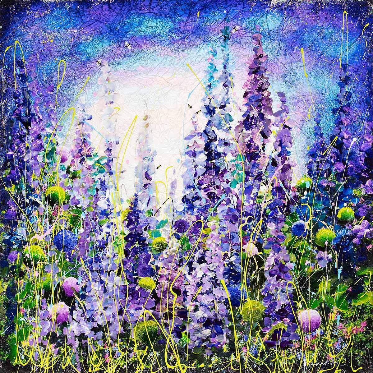 Lupin Fields - SOLD by artist Rozanne Bell - Wyecliffe Galleries