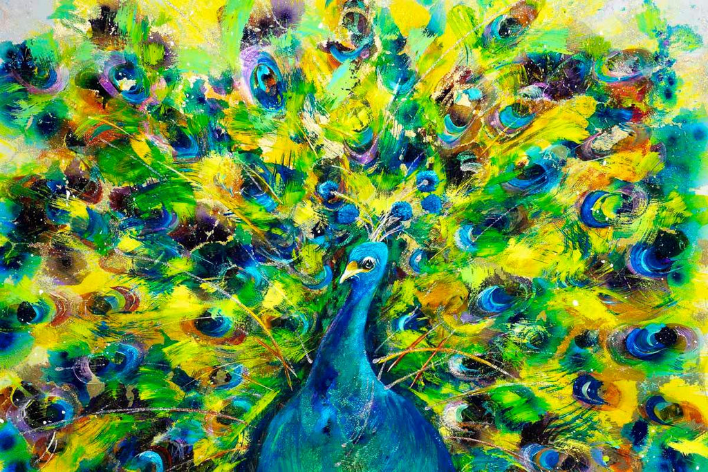 Peacock Pride - Original - SOLD by artist Rozanne Bell - Wyecliffe Galleries