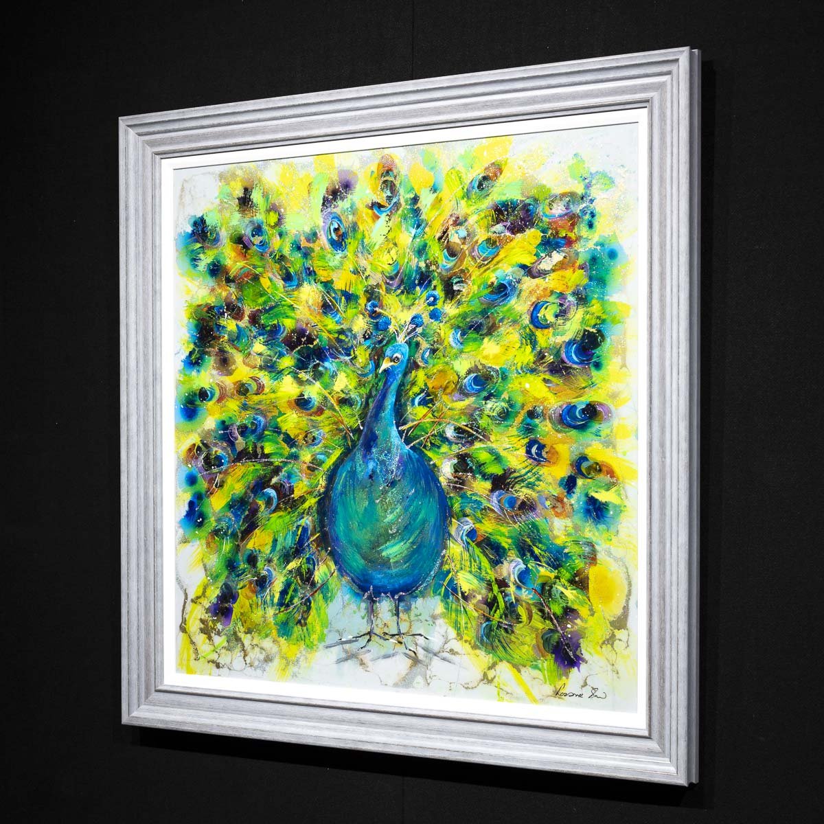 Majestic Peacock Rozanne Bell Framed