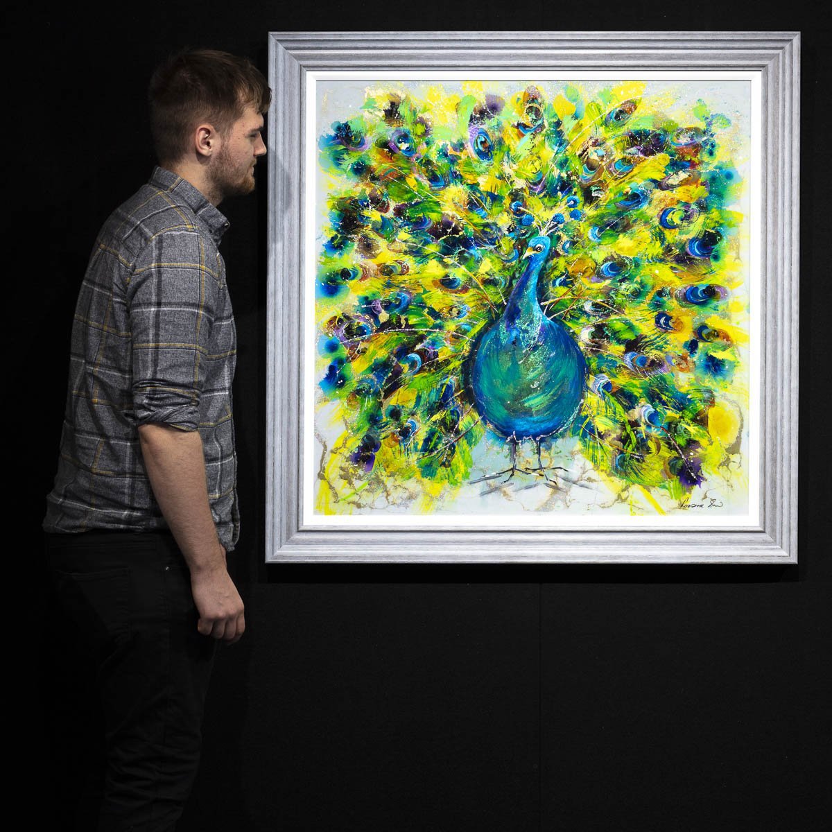 Majestic Peacock Rozanne Bell Framed