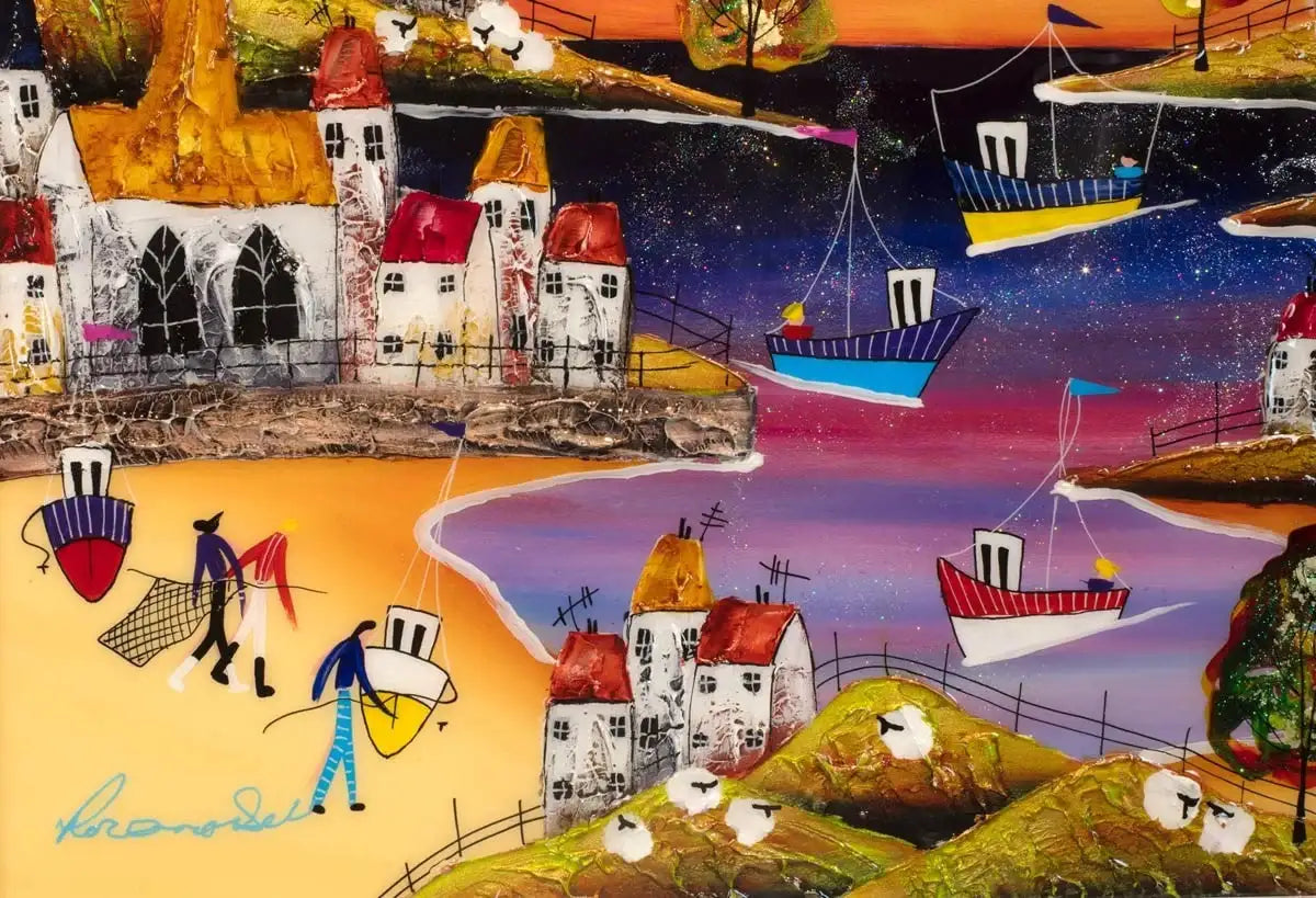 Maritime Moon - Original - SOLD by artist Rozanne Bell - Wyecliffe Galleries