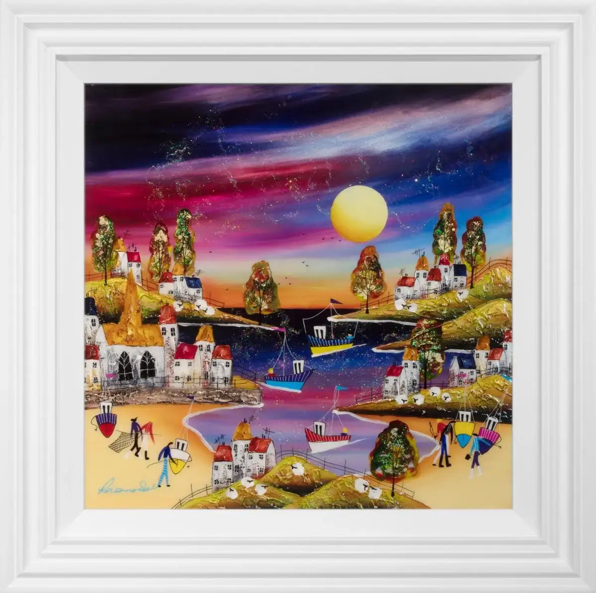 Maritime Moon - Original - SOLD by artist Rozanne Bell - Wyecliffe Galleries