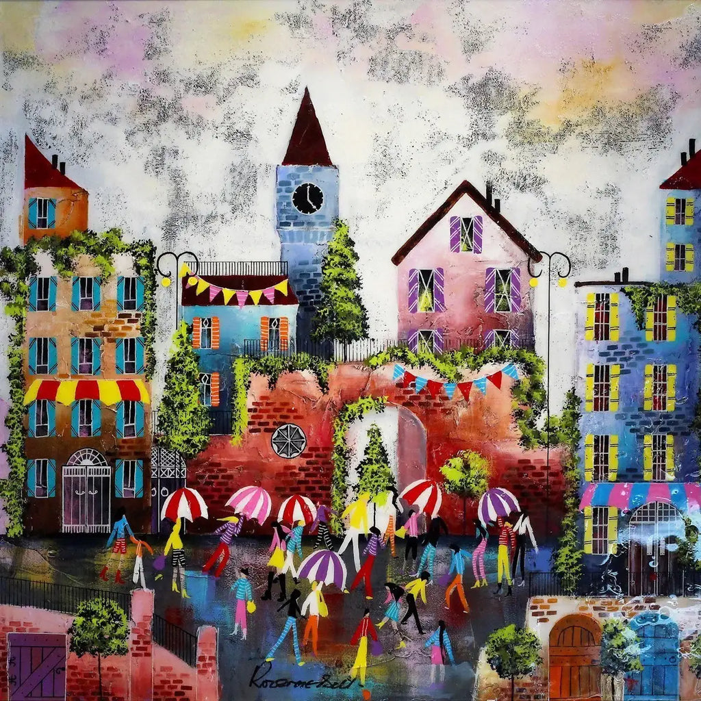 Market Square - SOLD by artist Rozanne Bell - Wyecliffe Galleries