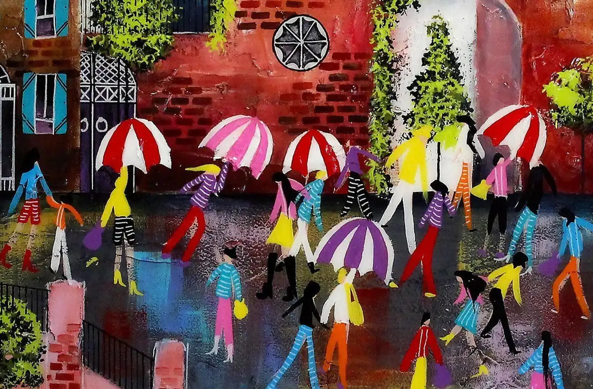 Market Square - SOLD by artist Rozanne Bell - Wyecliffe Galleries