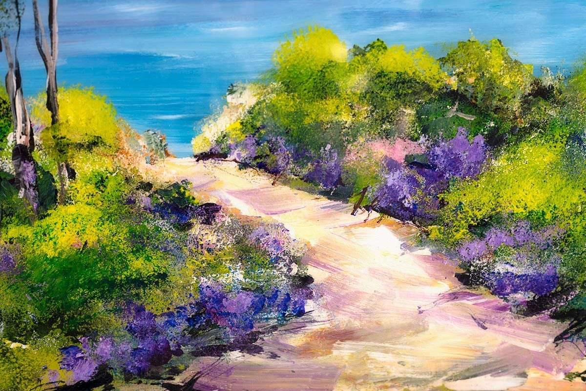 Meet You at the Beach - Original - SOLD by artist Rozanne Bell - Wyecliffe Galleries