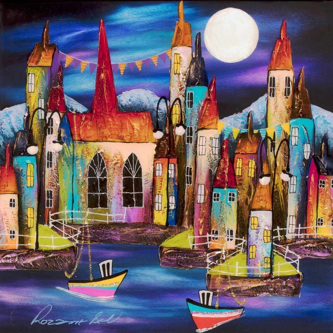 Midnight Bay - SOLD by artist Rozanne Bell - Wyecliffe Galleries