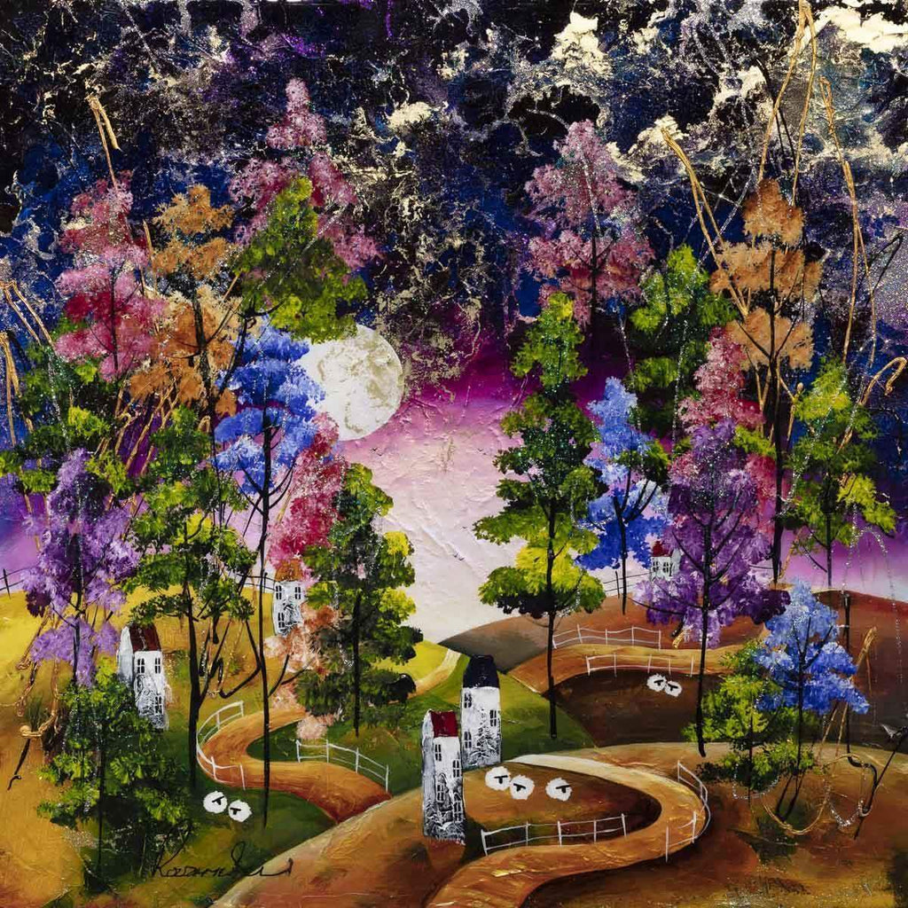 Midnight Moonlight - Original - SOLD by artist Rozanne Bell - Wyecliffe Galleries