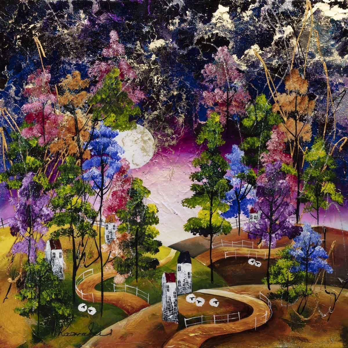 Midnight Moonlight - Original - SOLD by artist Rozanne Bell - Wyecliffe Galleries