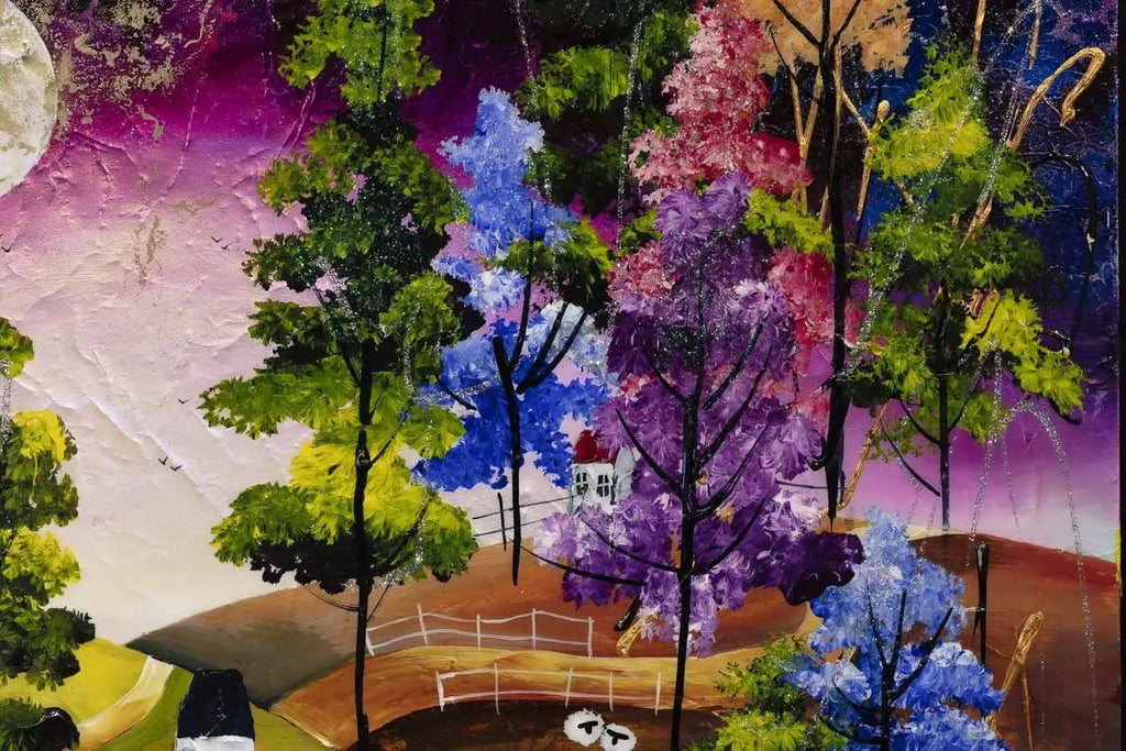 Midnight Moonlight - Original - SOLD by artist Rozanne Bell - Wyecliffe Galleries