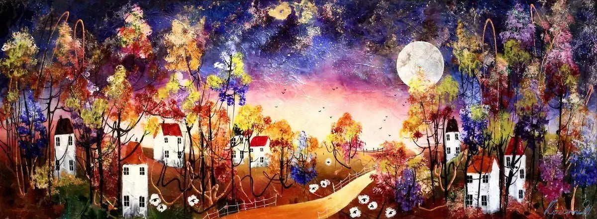 Midnight Sky - Original - SOLD by artist Rozanne Bell - Wyecliffe Galleries