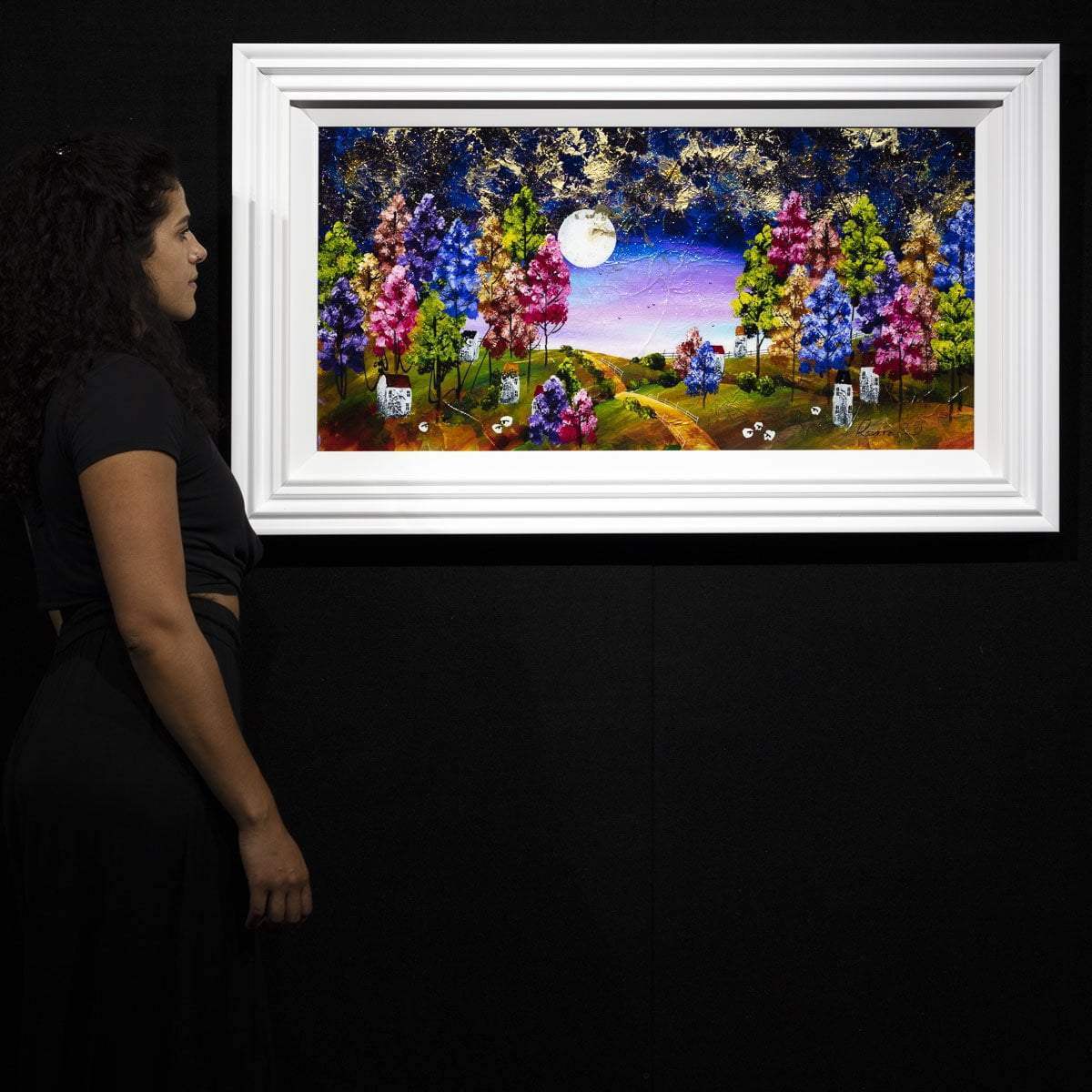 Midnight Stroll - Original - SOLD by artist Rozanne Bell - Wyecliffe Galleries