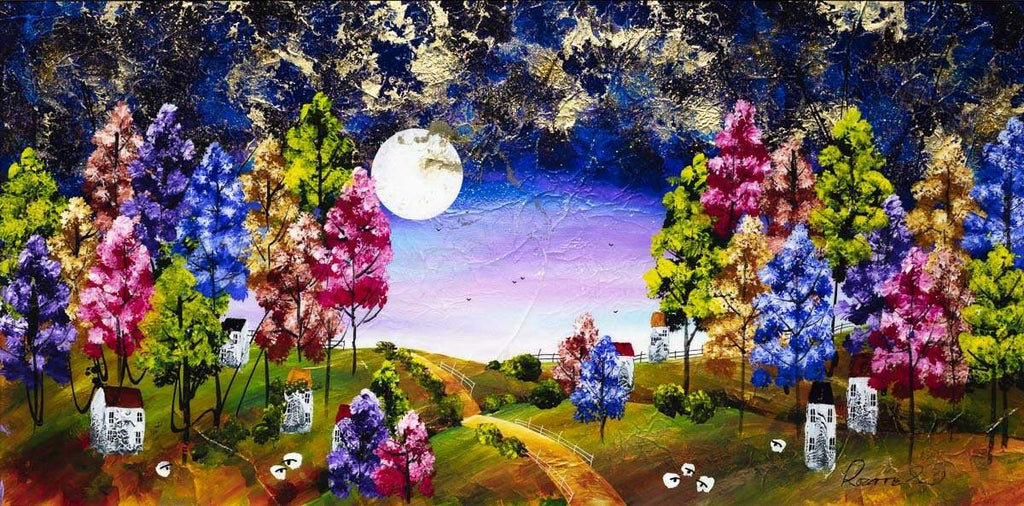 Midnight Stroll - Original - SOLD by artist Rozanne Bell - Wyecliffe Galleries