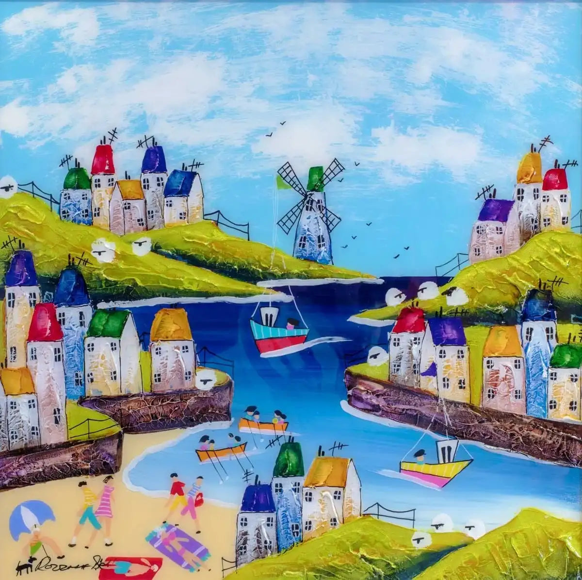 Mill Harbour - Original - SOLD by artist Rozanne Bell - Wyecliffe Galleries