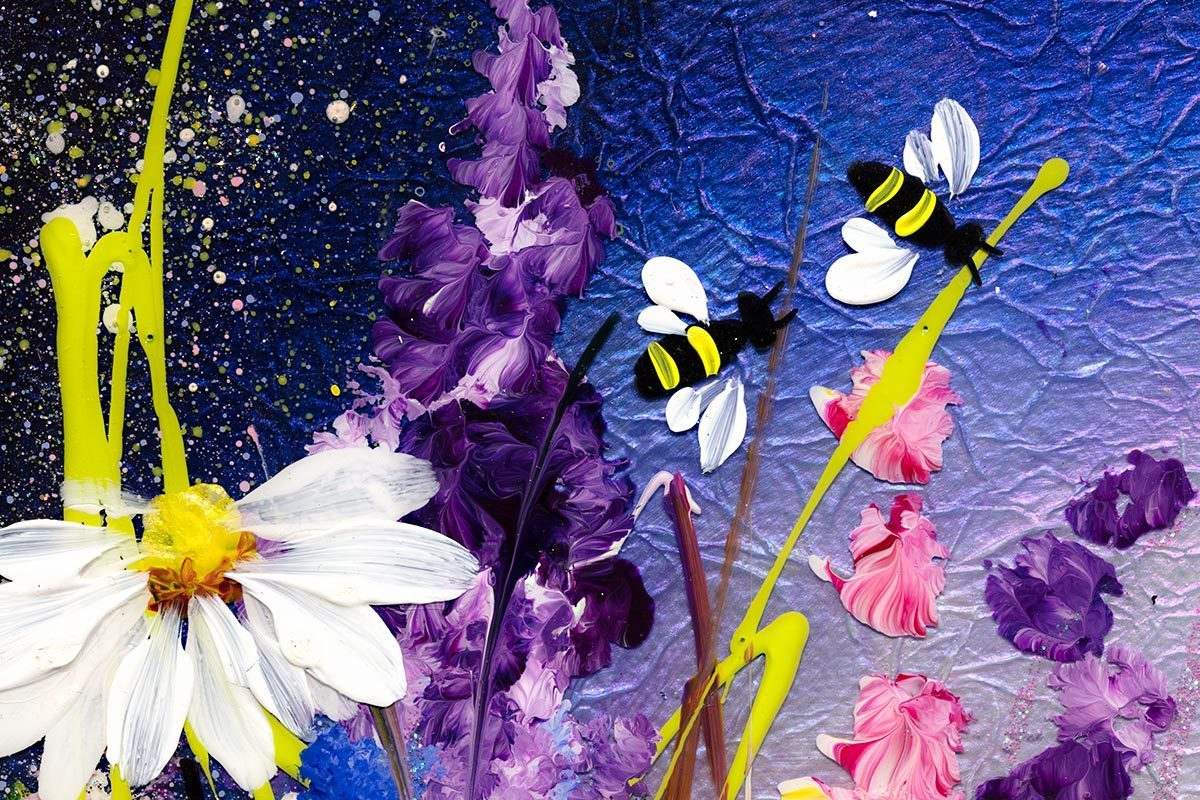 Mini Meadow I - Original - SOLD by artist Rozanne Bell - Wyecliffe Galleries