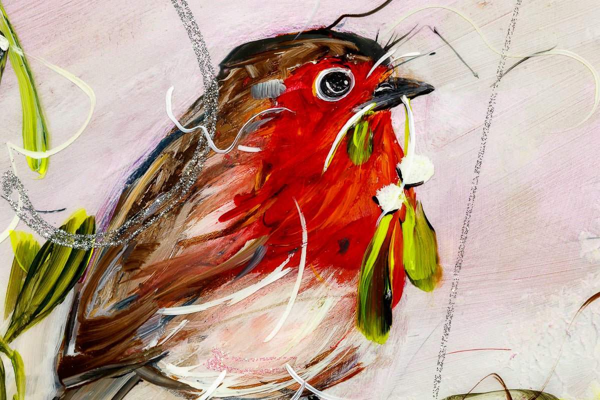 Mistletoe Mischief - Original - SOLD by artist Rozanne Bell - Wyecliffe Galleries