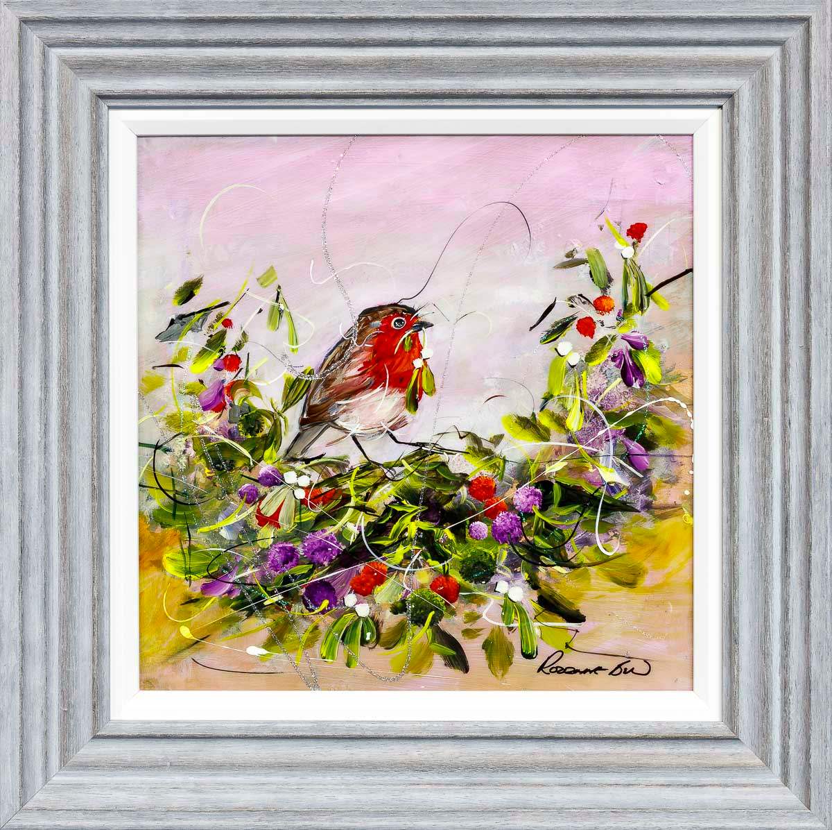 Mistletoe Mischief - Original - SOLD by artist Rozanne Bell - Wyecliffe Galleries