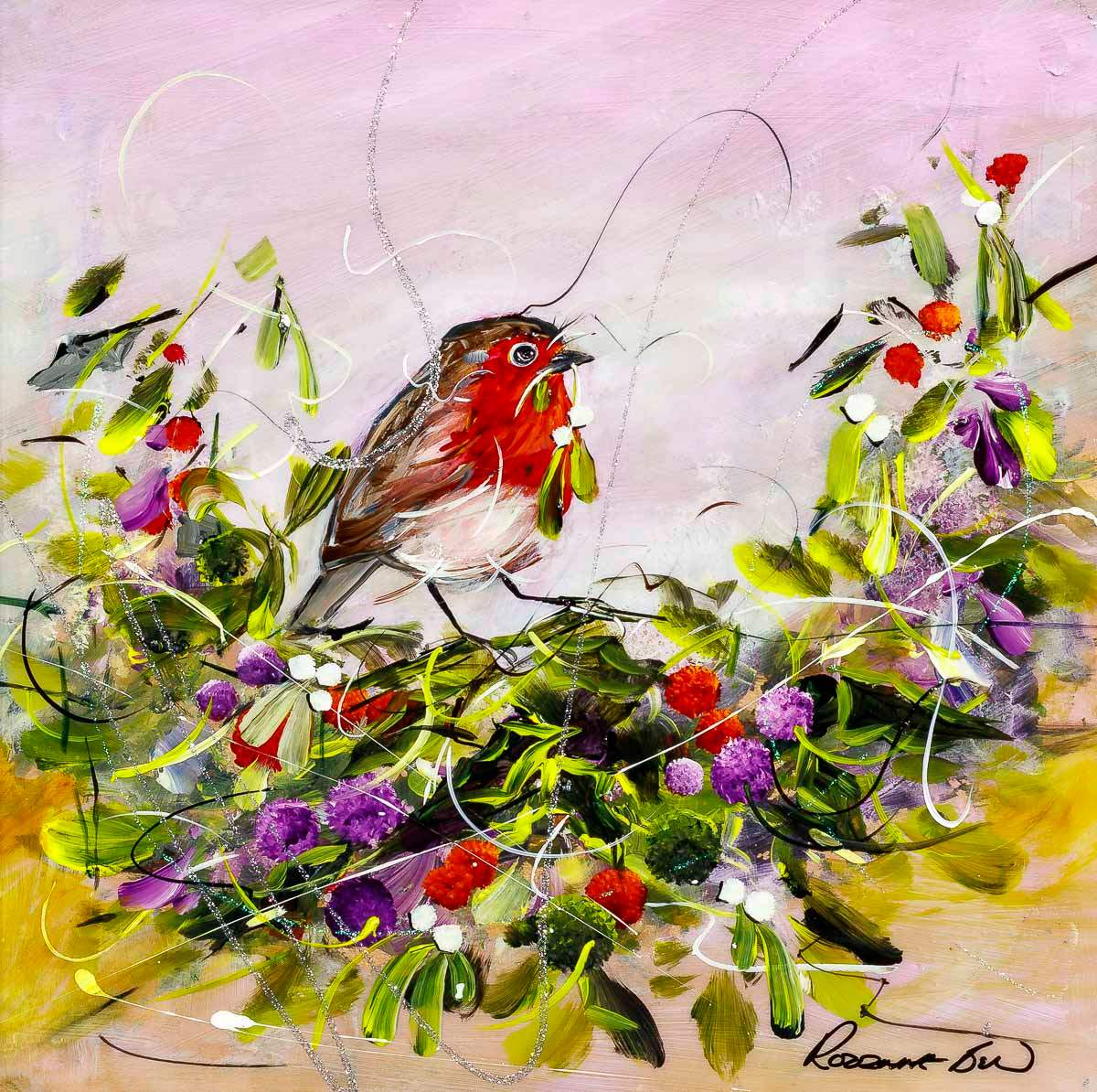 Mistletoe Mischief - Original - SOLD by artist Rozanne Bell - Wyecliffe Galleries