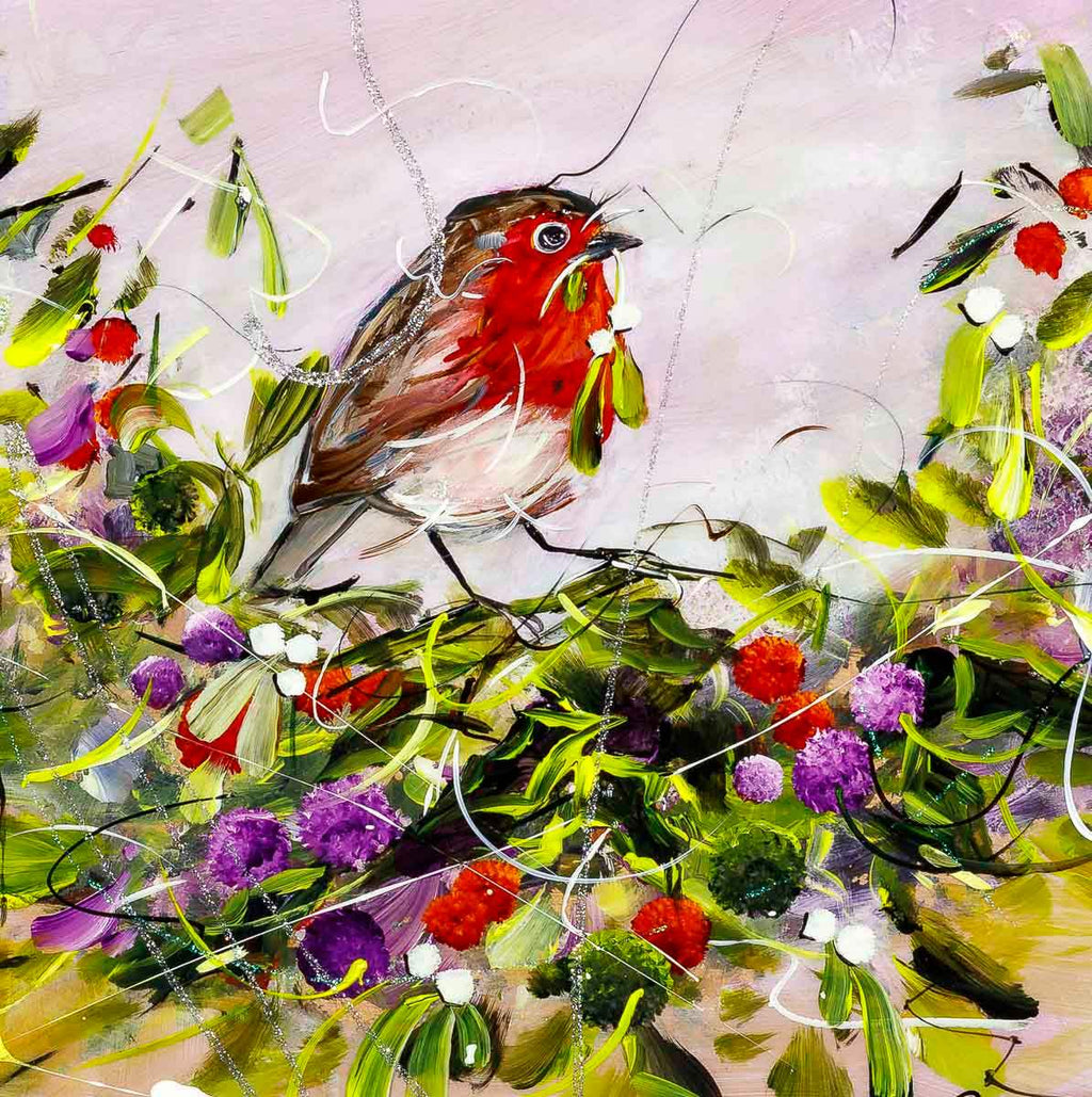 Mistletoe Mischief - Original - SOLD by artist Rozanne Bell - Wyecliffe Galleries