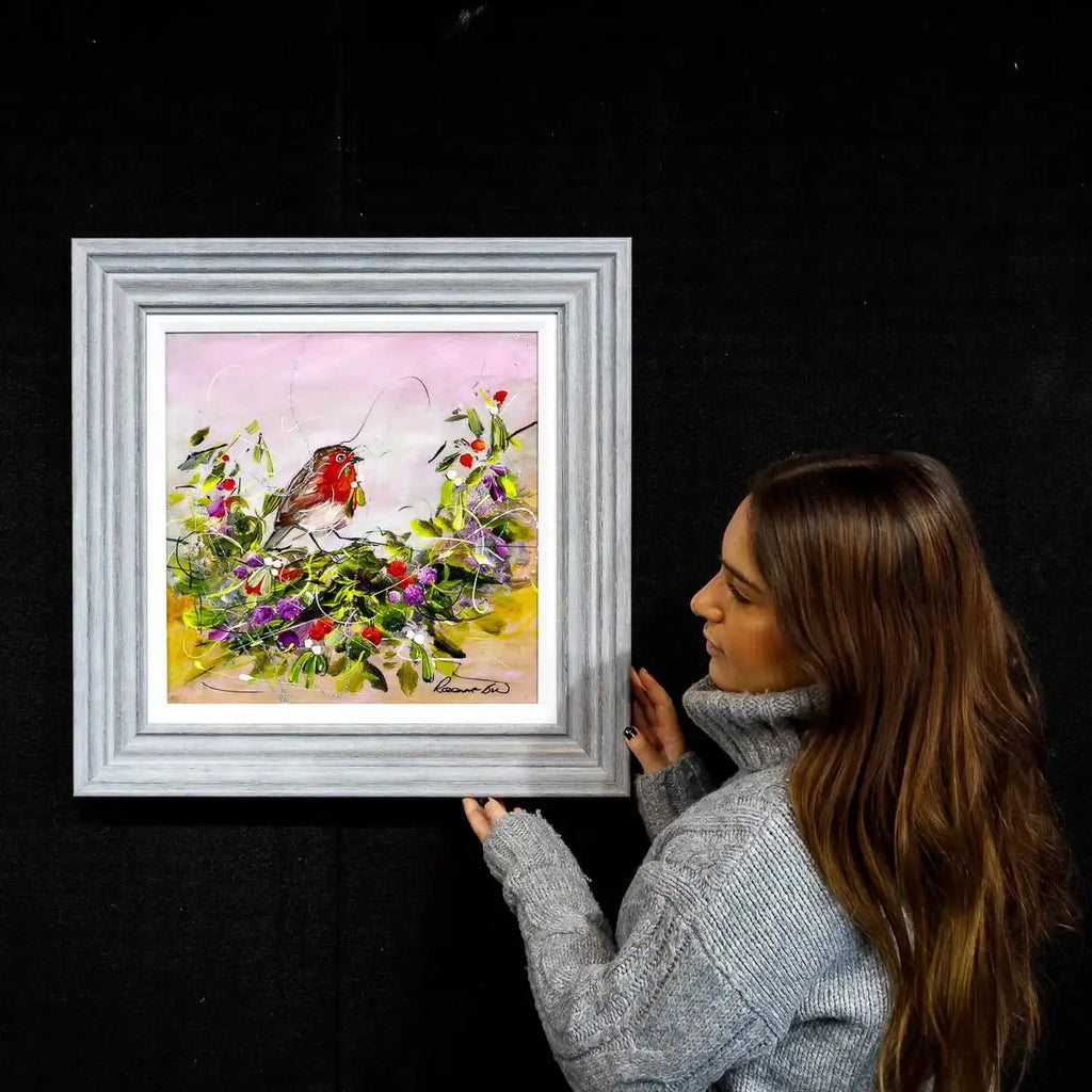 Mistletoe Mischief - Original - SOLD by artist Rozanne Bell - Wyecliffe Galleries