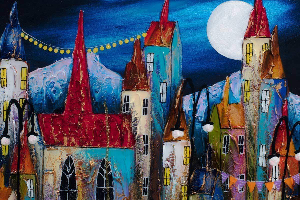 Moon Harbour - SOLD by artist Rozanne Bell - Wyecliffe Galleries
