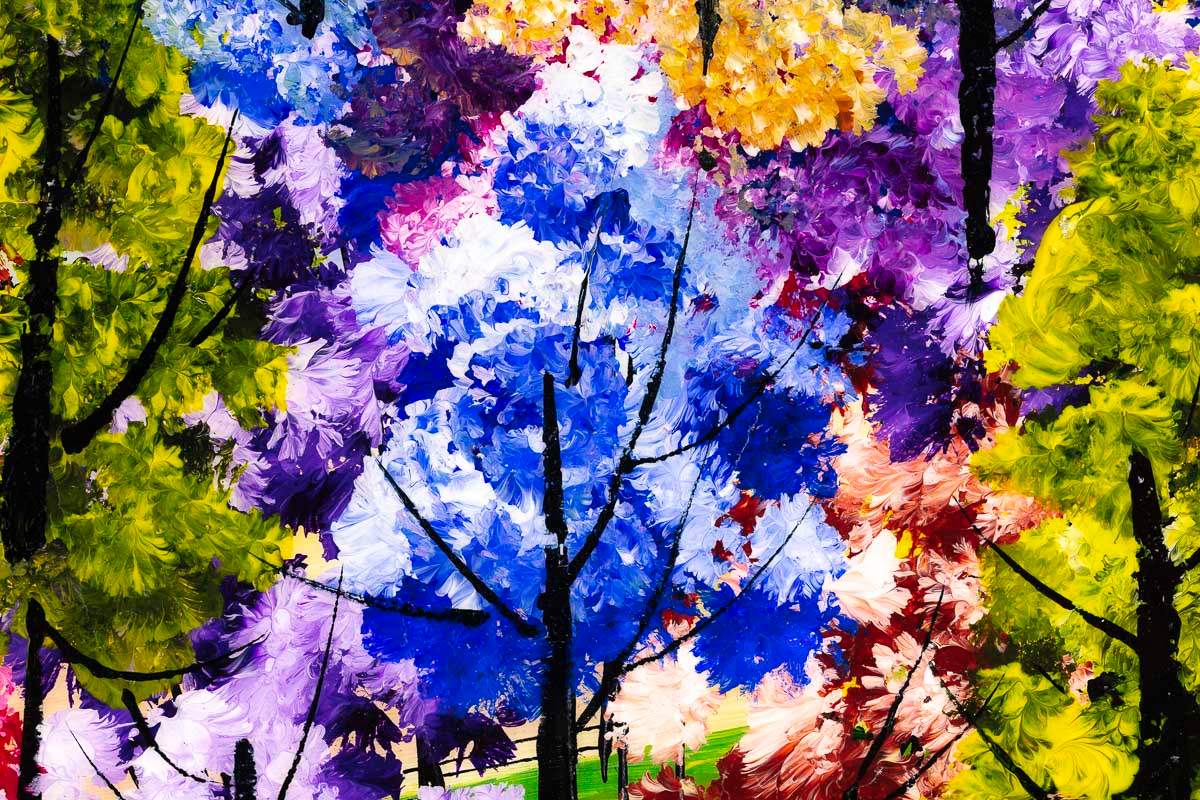 Moon Village - Original - SOLD by artist Rozanne Bell - Wyecliffe Galleries