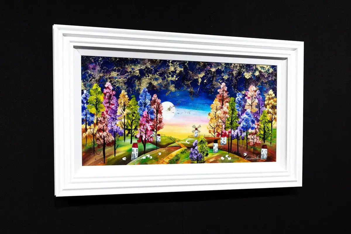 Moon Village - Original - SOLD by artist Rozanne Bell - Wyecliffe Galleries