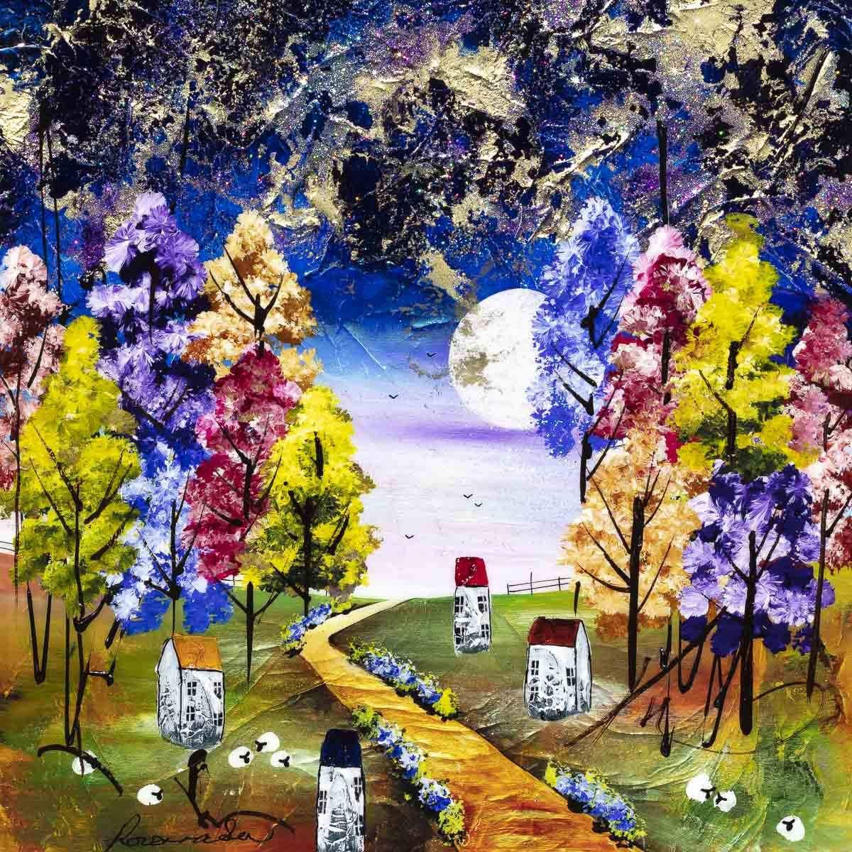 Moonbeam Pathway - Original - SOLD by artist Rozanne Bell - Wyecliffe Galleries