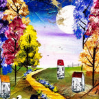 Moonbeam Pathway - Original - SOLD by artist Rozanne Bell - Wyecliffe Galleries