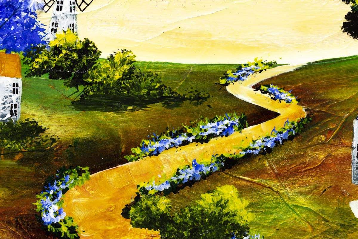 Moonbeam Village - Original - SOLD by artist Rozanne Bell - Wyecliffe Galleries