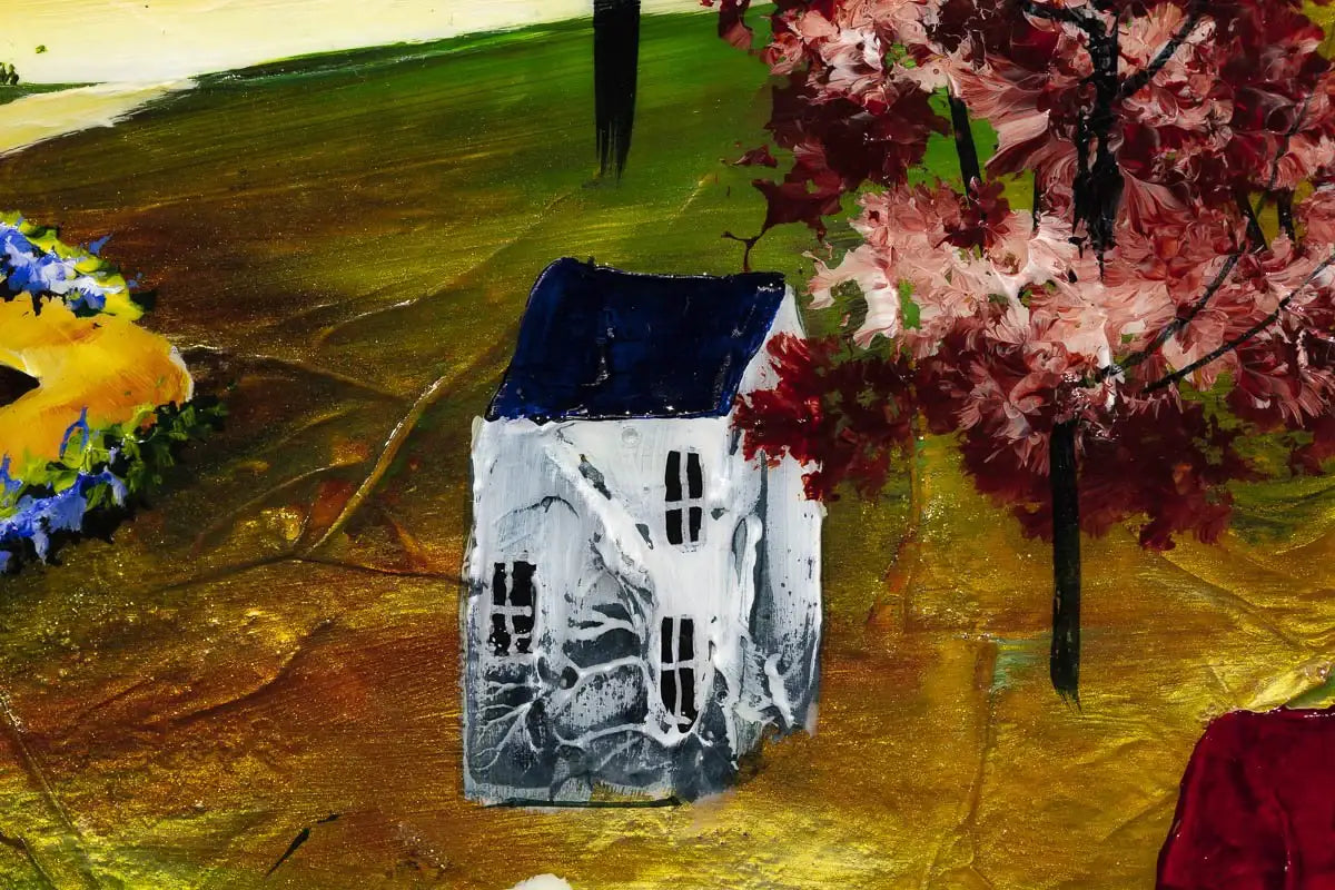 Moonbeam Village - Original - SOLD by artist Rozanne Bell - Wyecliffe Galleries