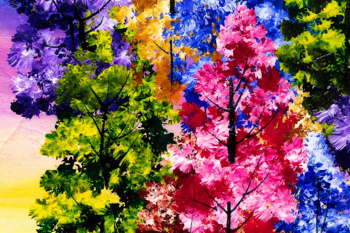 Moonbeam Village - Original - SOLD by artist Rozanne Bell - Wyecliffe Galleries