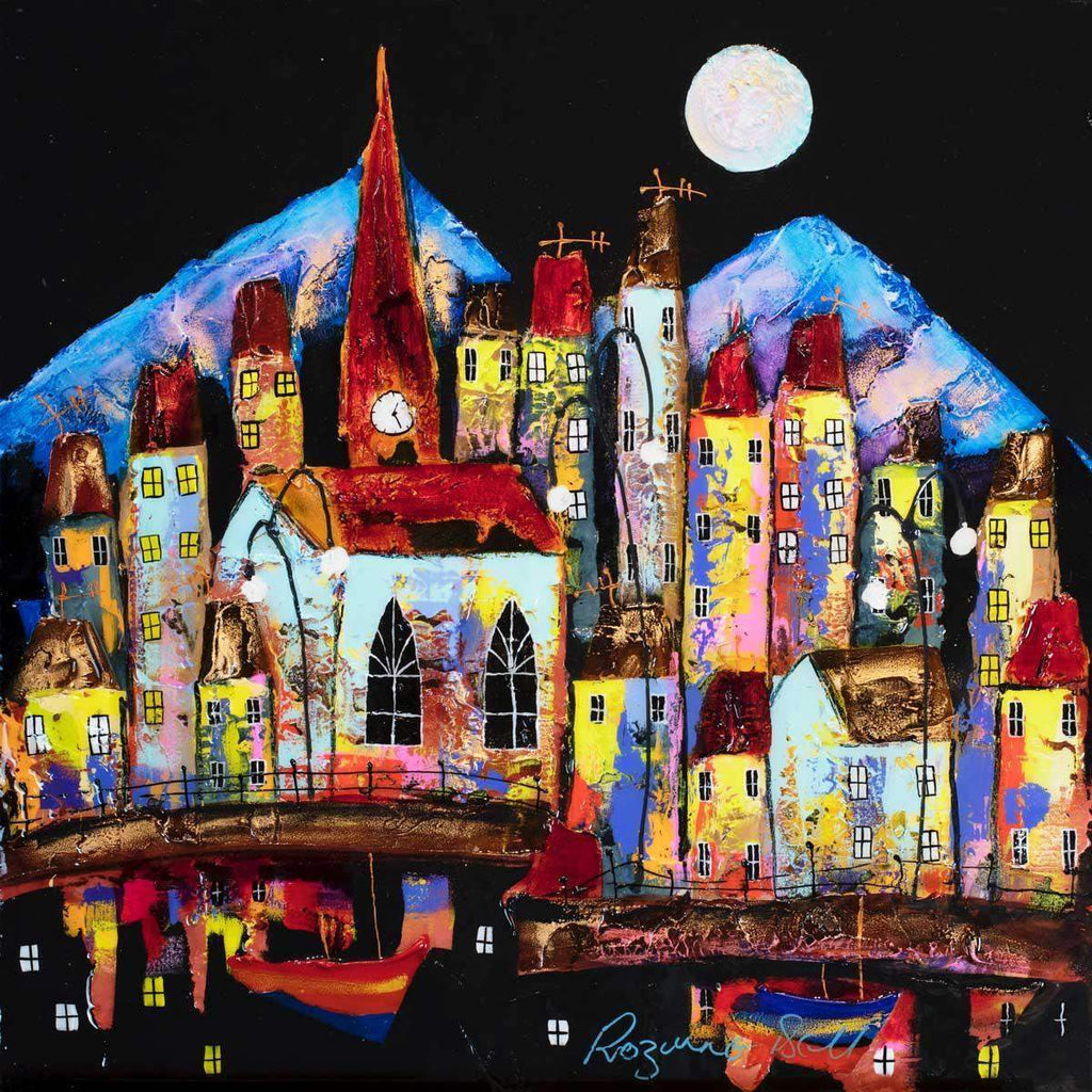 Moonlight Reflections - SOLD by artist Rozanne Bell - Wyecliffe Galleries