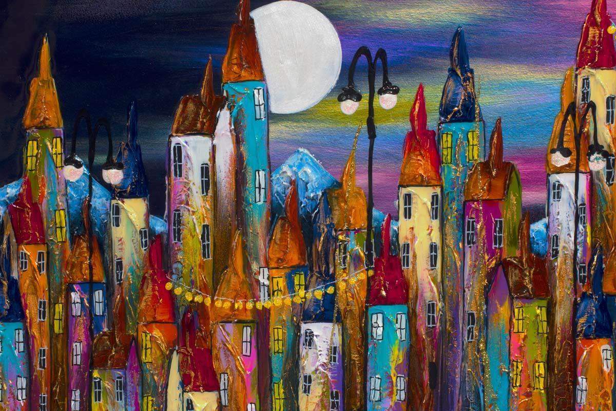 Moonlit Bay I - SOLD by artist Rozanne Bell - Wyecliffe Galleries