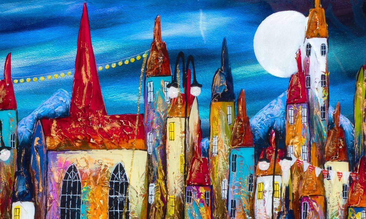 Moonlit Bay II - SOLD by artist Rozanne Bell - Wyecliffe Galleries