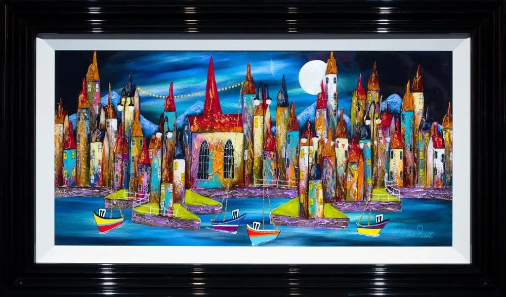 Moonlit Bay II - SOLD by artist Rozanne Bell - Wyecliffe Galleries