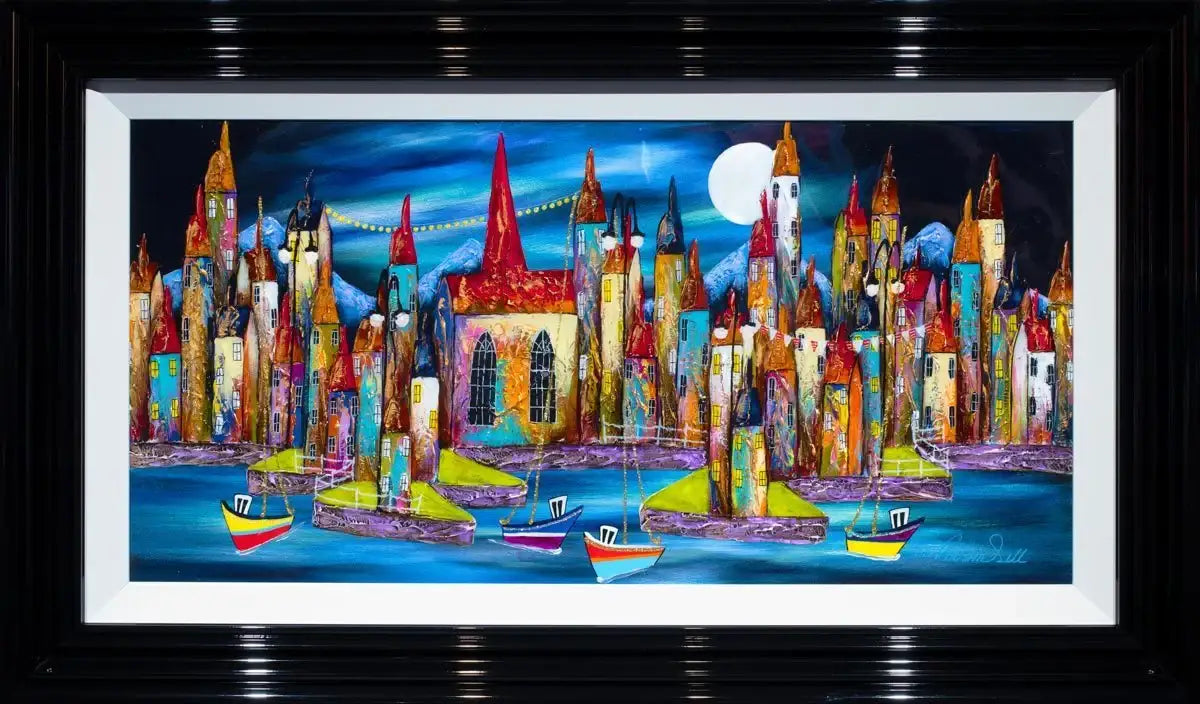 Moonlit Bay II - SOLD by artist Rozanne Bell - Wyecliffe Galleries